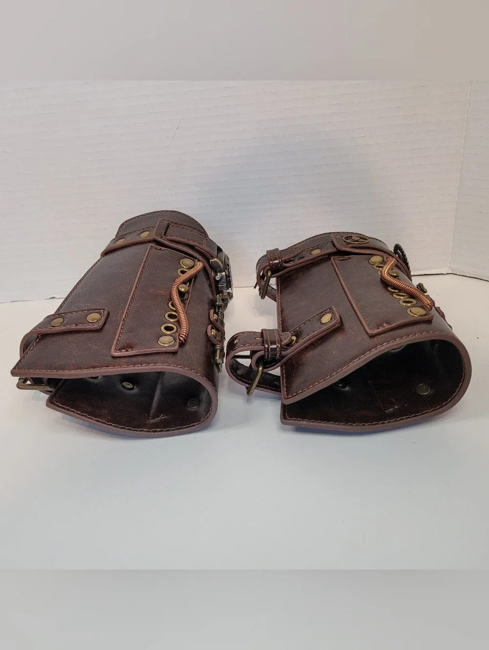 Steampunk Armbands W/ Decorative watch Combat Arm Bracers Medieval Armor Costume